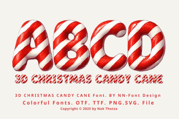 3D Christmas Candy Cane: A Festive Design Asset