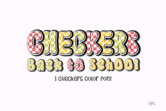 Checkers Yellow: Elevate Your Back-to-School Designs with Vibrant Color Fonts