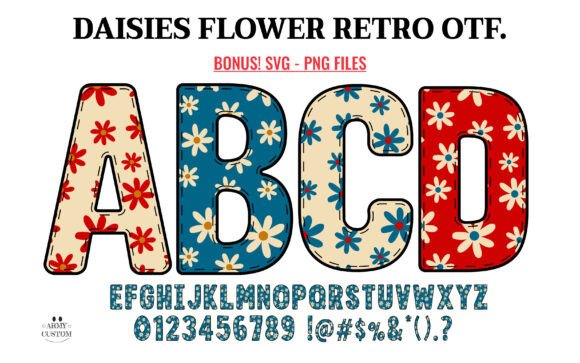 Daisy Flower Retro Bundle: Whimsical Typography for Timeless Designs