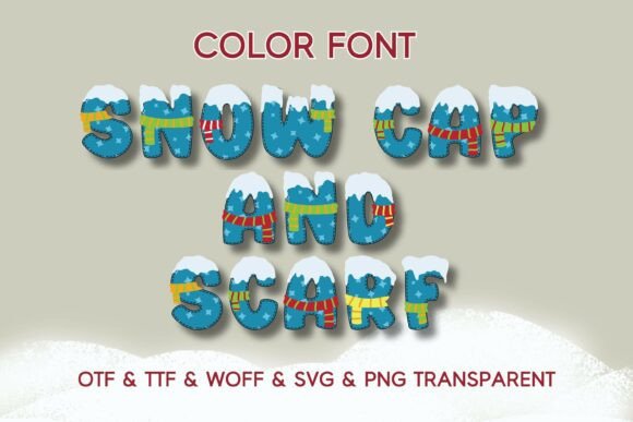 Enchant Your Designs: The Whimsical Snow Cap and Scarf Color Font