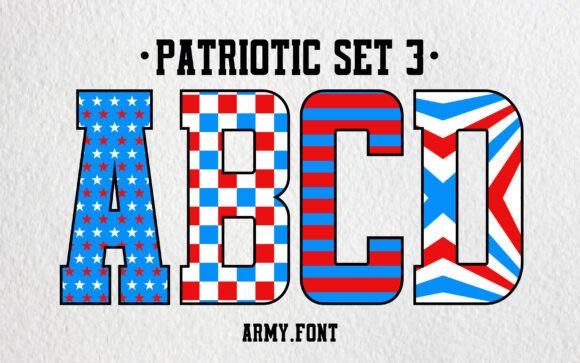 Patriotic Set 3: Elevate Your Branding with Distinct Typography
