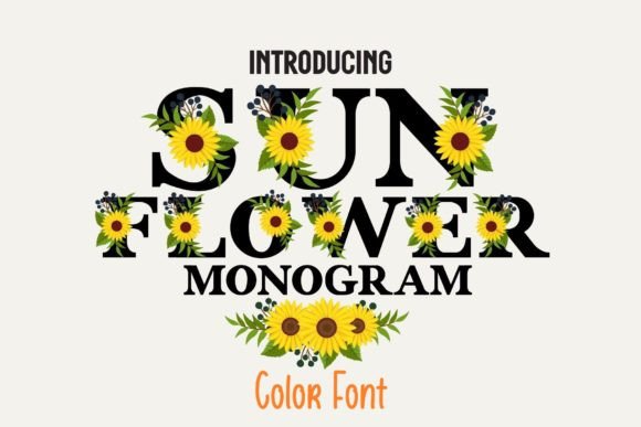 Sunflower Monogram: A Fresh Color Font for Vibrant Designs